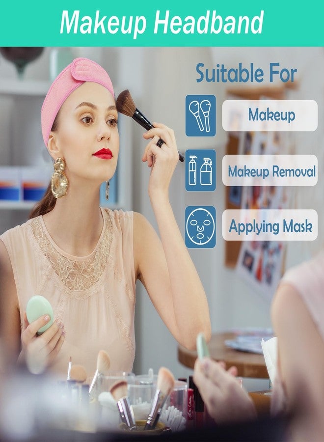 Pejnl 3 Pack Facial Spa Headband for Women - Adjustable, Non-Slip Terry Cloth Headband for Washing Face, Makeup, and Shower - Soft and Stretchable Hair Wrap - Image 3